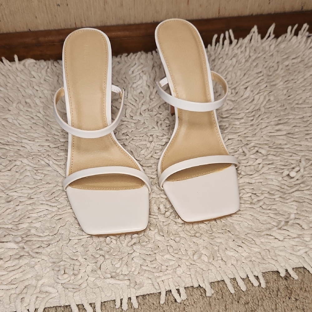 Forever 21 Elegant White Heeled Sandals